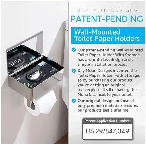 Держатель для туалетной бумаги с полкой для влажных салфеток  нерж.