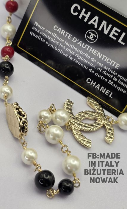 Korale sztuczne perły chanel 102cm