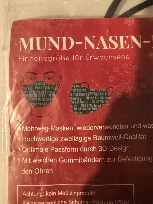 Maseczka na usta i nos - motyw świąteczny