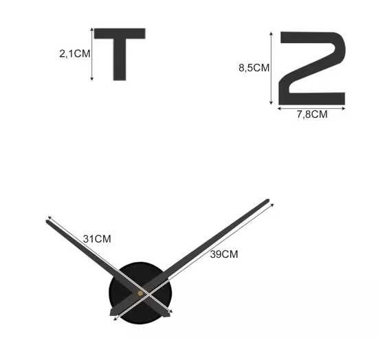 Zegar ścienny naklejany 130cm