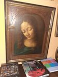 Obraz. Madonna z groty Leonardo da Vinci popiersie  XIX