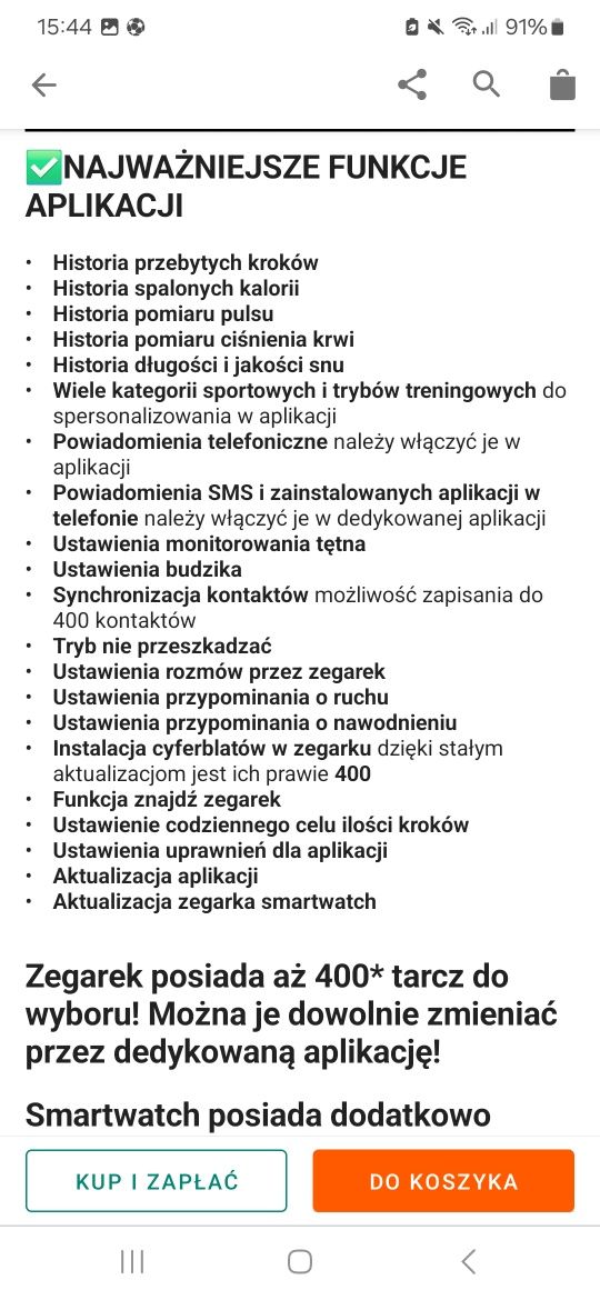 Smartwatch zegarek