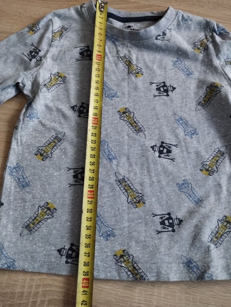 Bluzka chłopięca rakiety 98-104 kosmos dla chłopca szara Lupilu