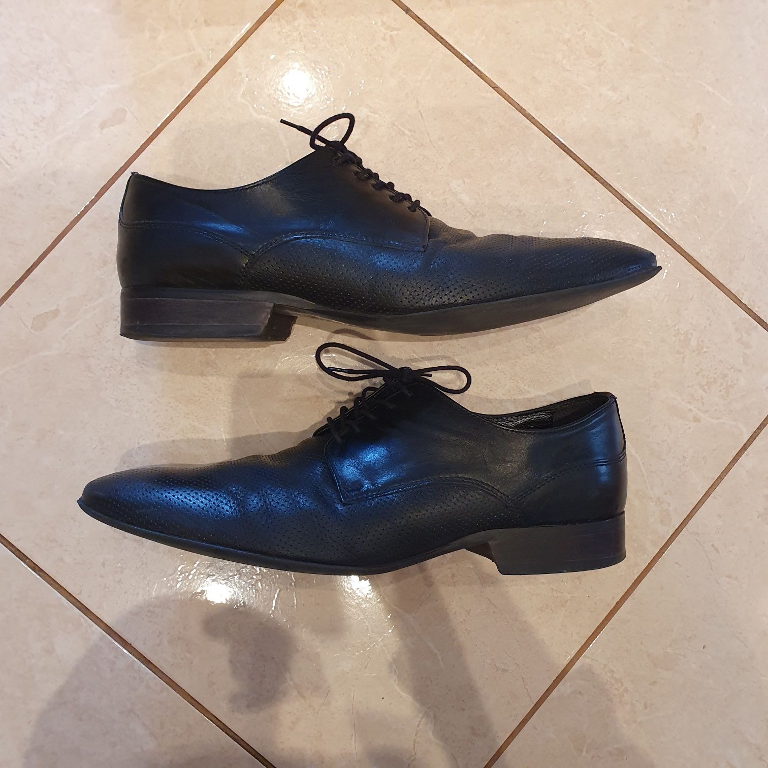 Buty eleganckie skórzane czarne Wojas rozmiar 42