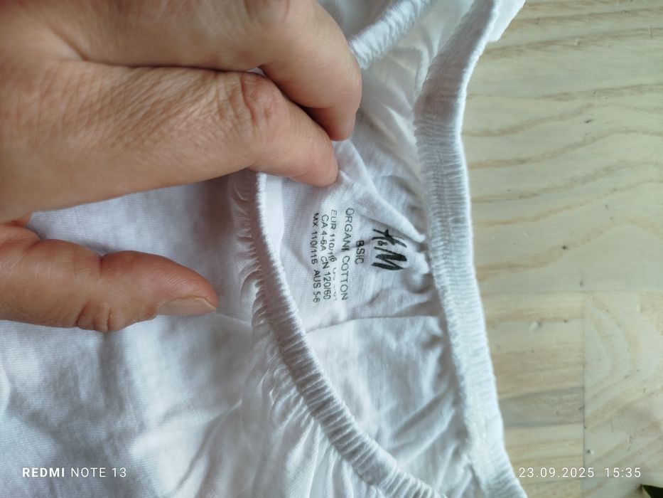 Śliczna bawełniana biała bluzka koszulka z krótkim rękawem hiszpanka H