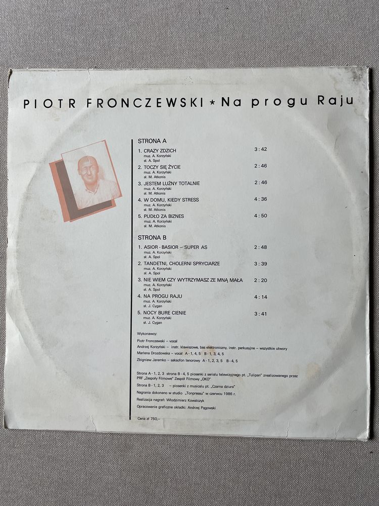 LP Piotr Fronczewski * Na Progu Raju