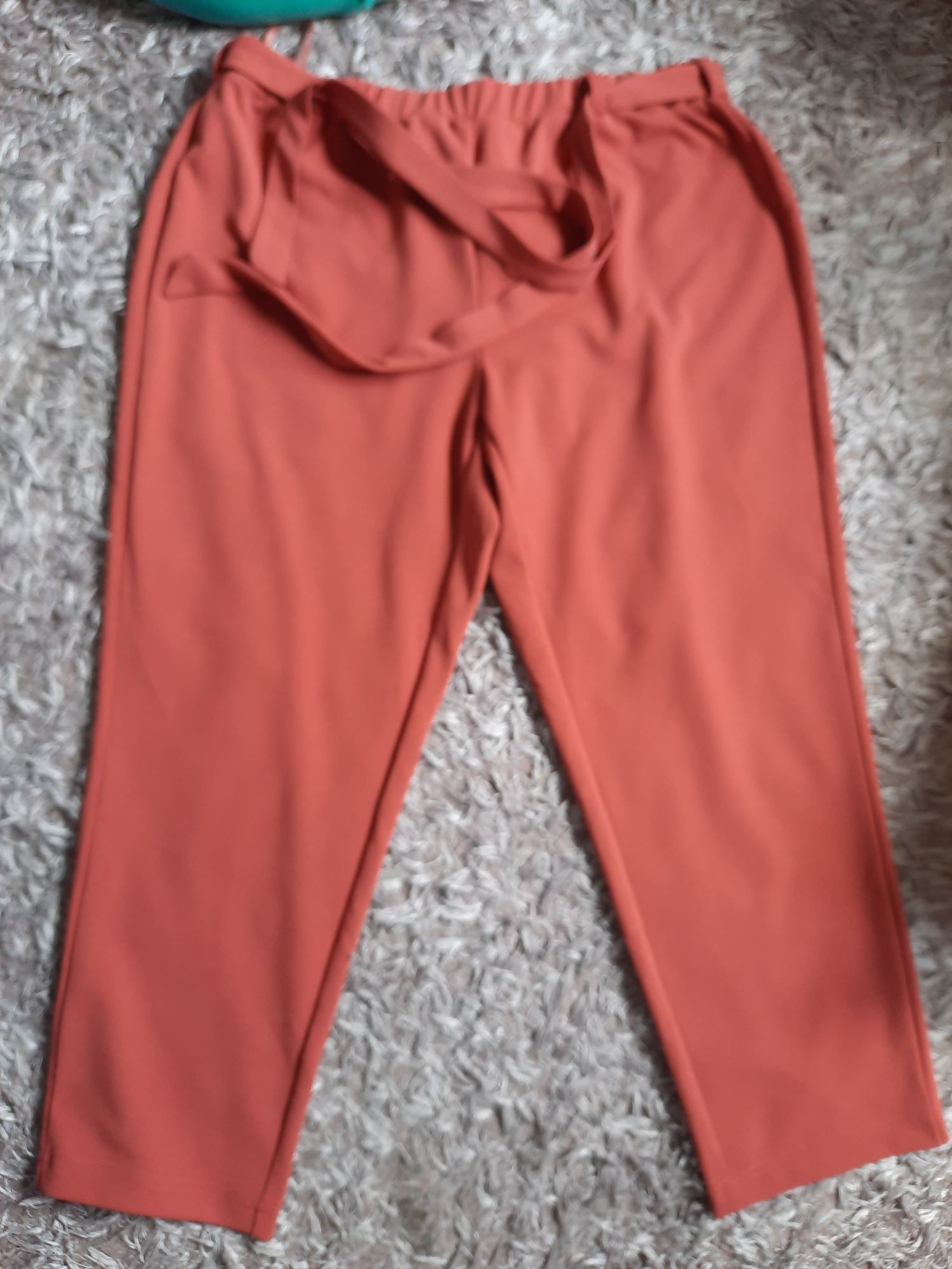 Spodnie damskie brzoskwinie paperbag XL