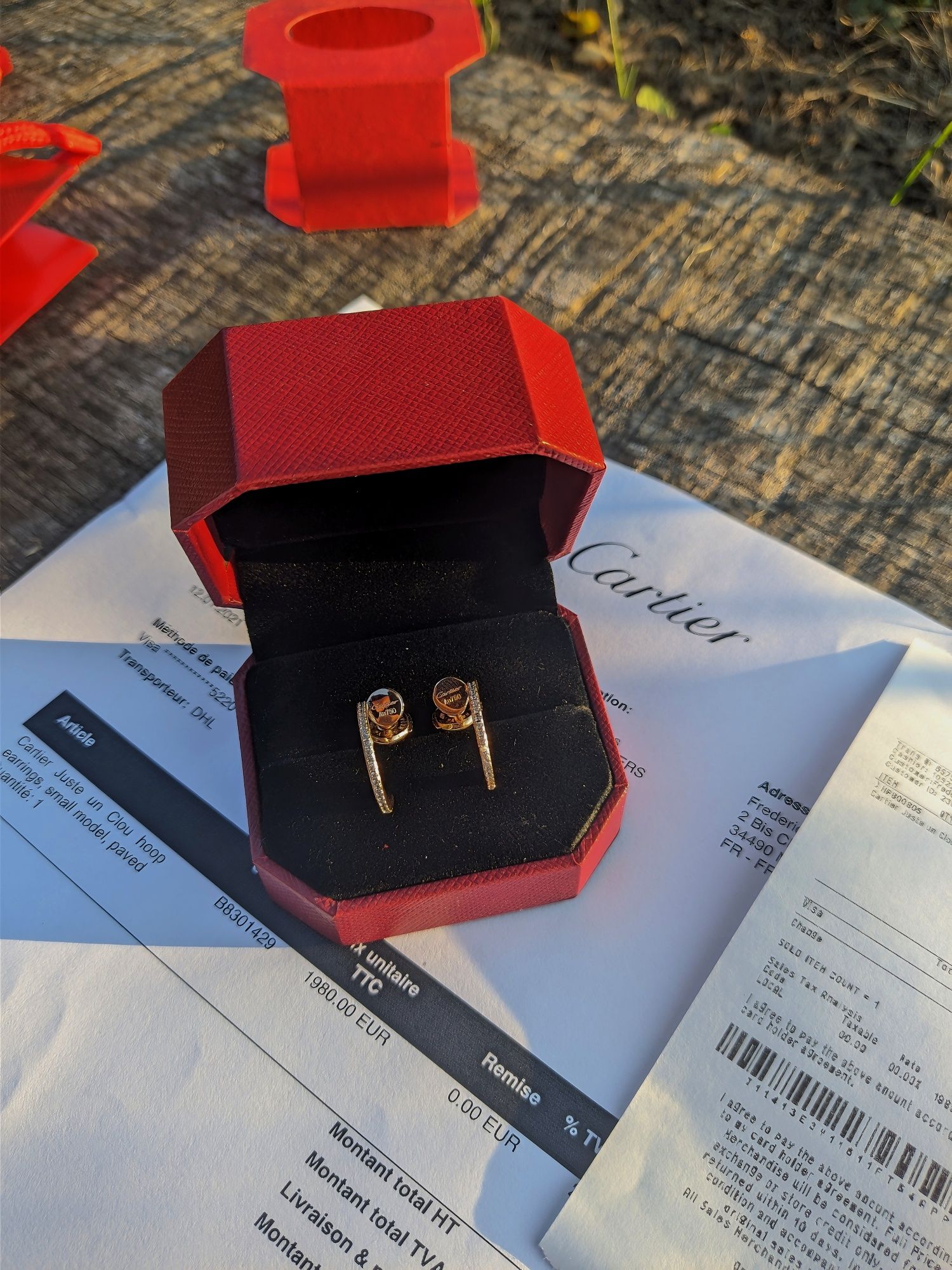 ОРИГІНАЛ! Золоті Сережки Cartier Juste un Clou, сережки карт'є, скригт