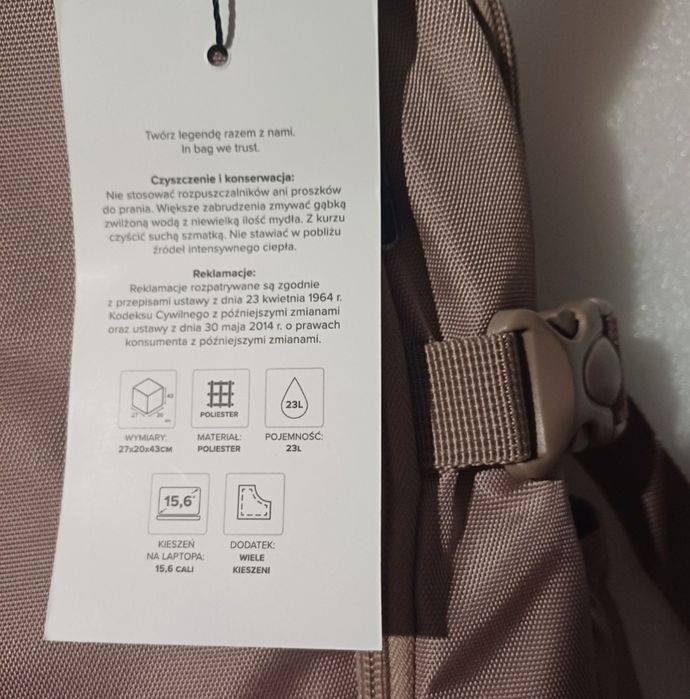 Plecak podróżny, na laptopa, torba, bagaż podręczy do samolotu Puccini