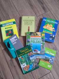 Zestaw słowników, książek edukacyjnych dla ucznia