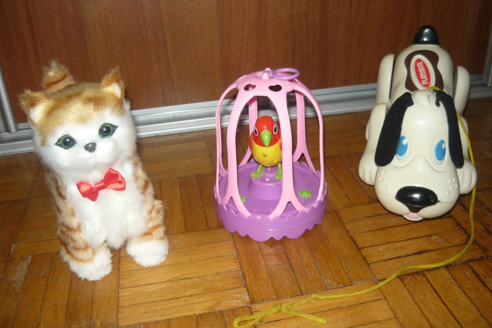 Zabawki Kot - Papuga - Pies - poruszają się - z dżwiękiem