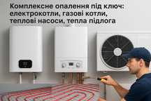 Опалення / електрокотел, газовий котел / тепловий насос /тепла підлога