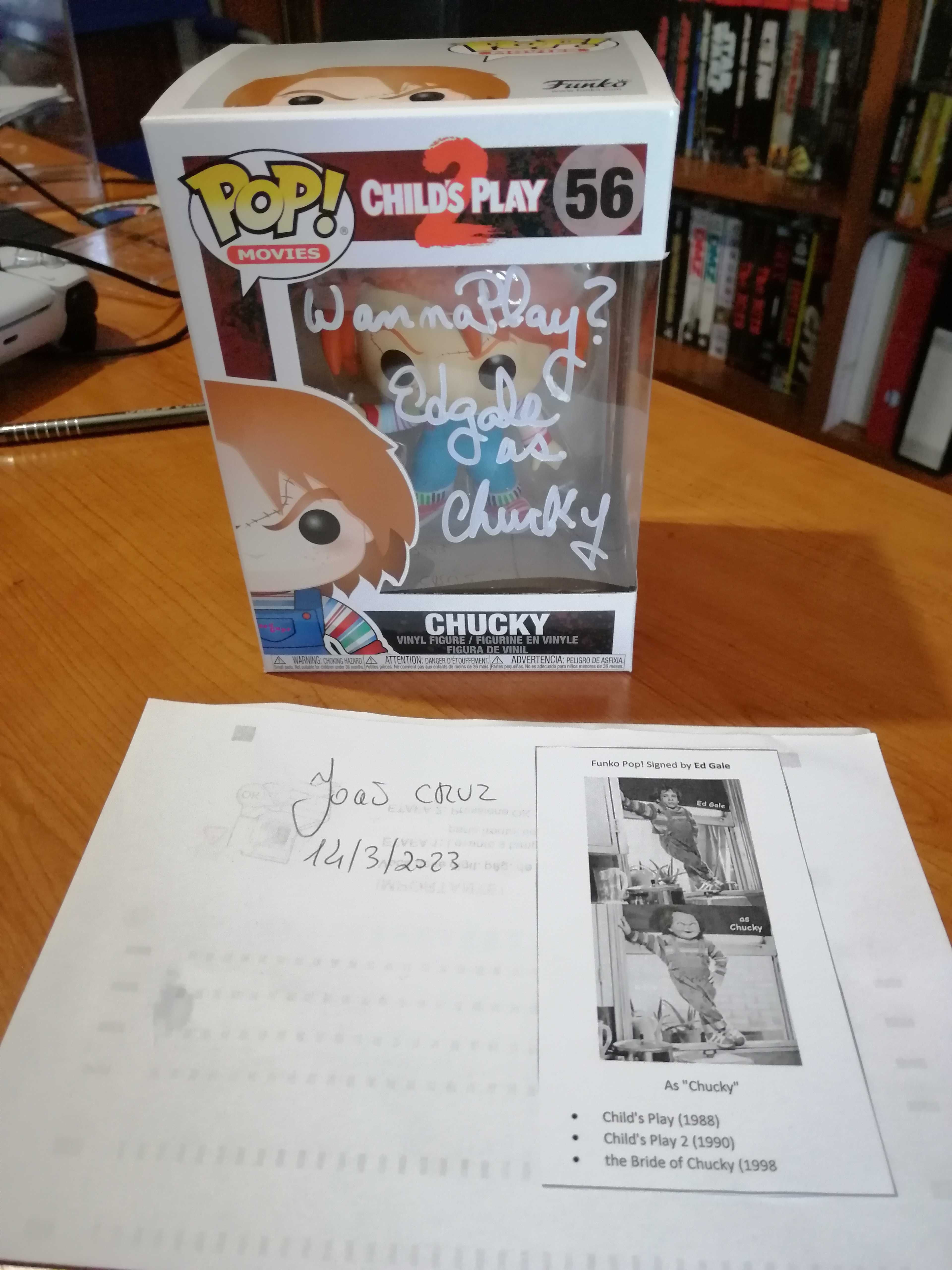 Vendo/troco Funko Pop Chucky, ASSINADO .