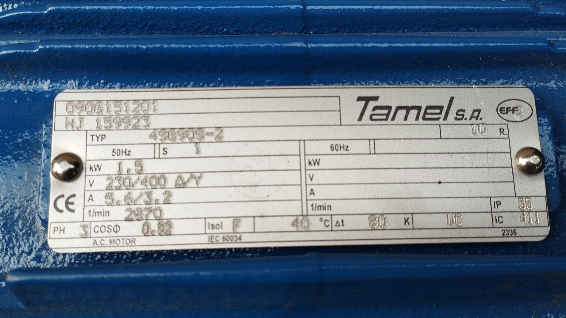 Silnik elektryczny 3 fazowy 1,5kW 2970 obr/ min Tamel