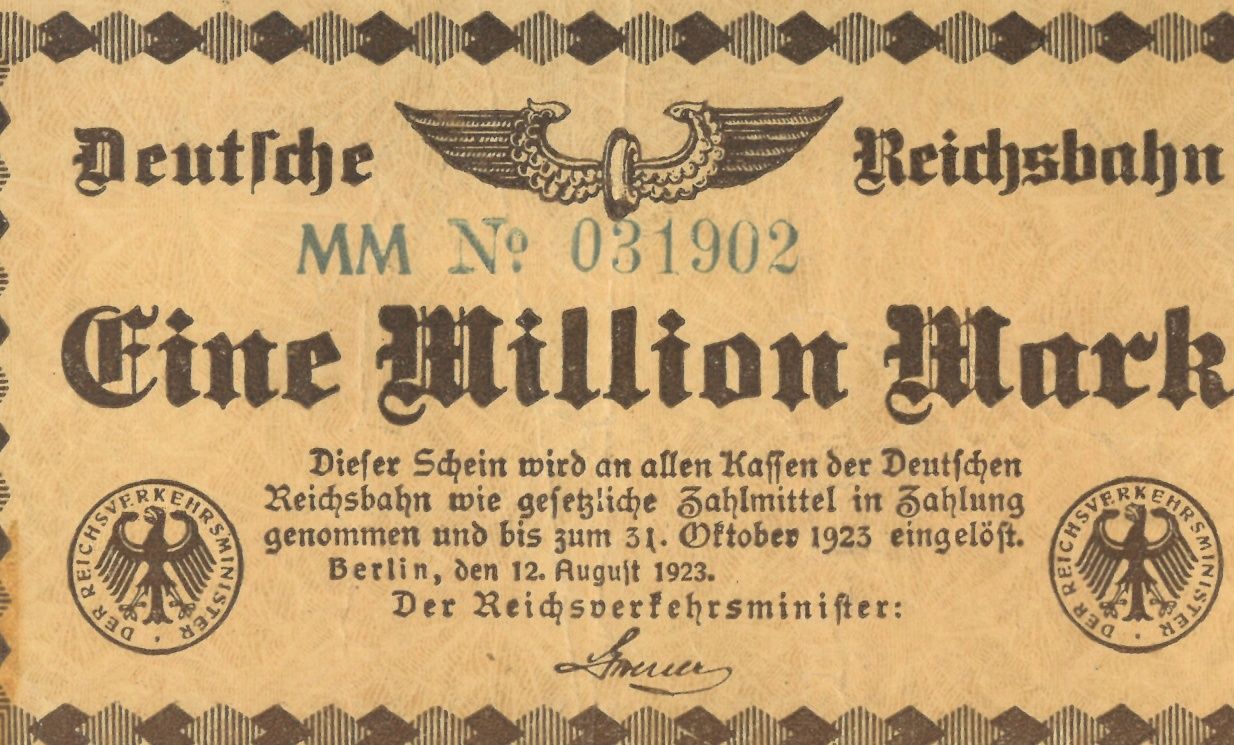 1 mln marek Niemcy 1923 (Kolej Niemiecka)