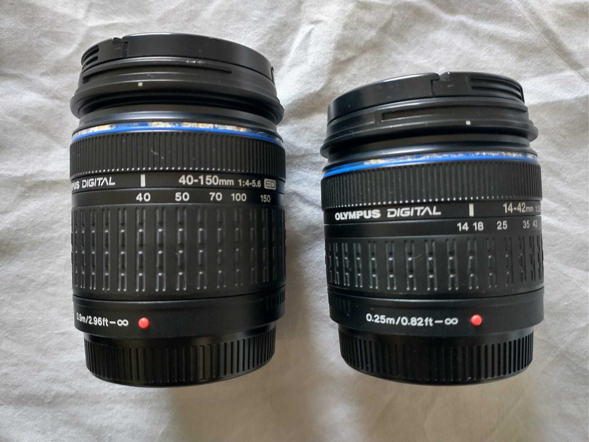 Máquina fotográfica Olympus E410 + 2 lentes + mala + acessórios