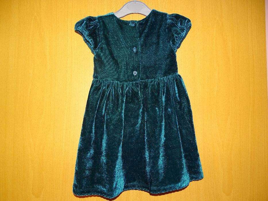 Vestido de veludo de menina novo (6-9 meses)