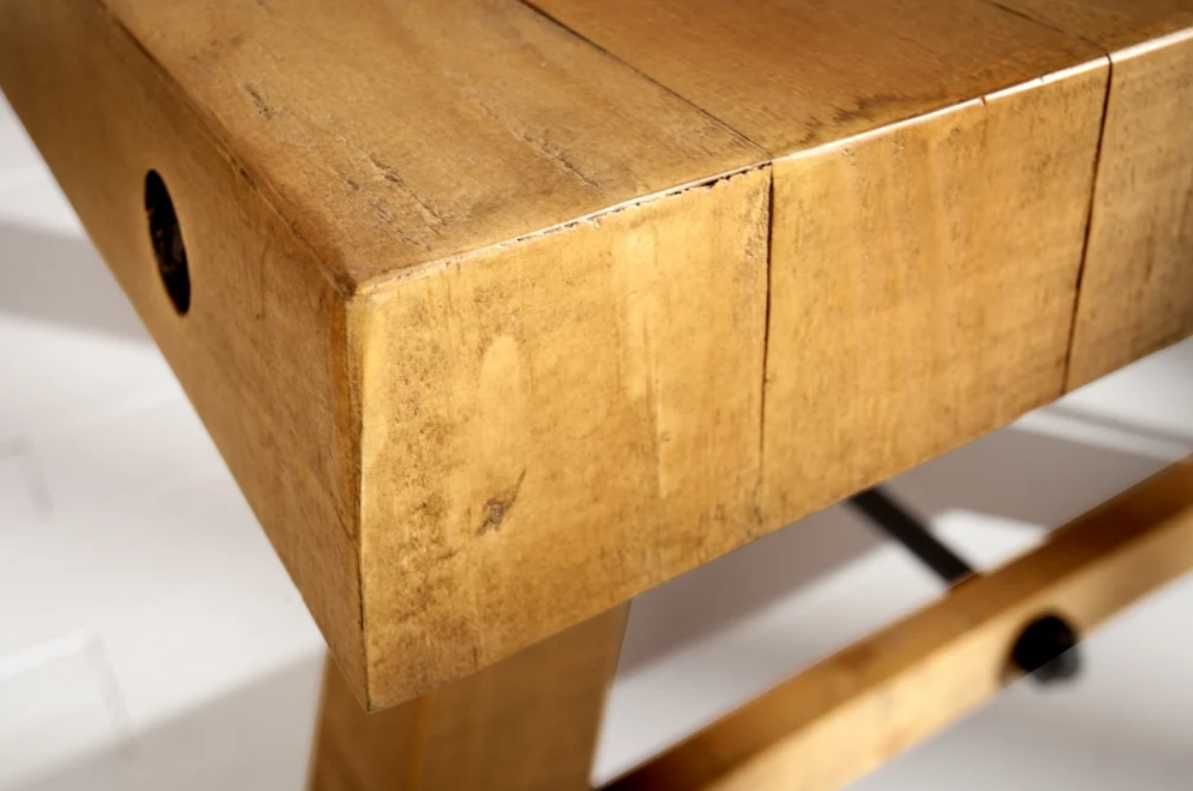 DREWNIANY stół do jadalni 240cm vintage brązowe drewno 100% Drewno