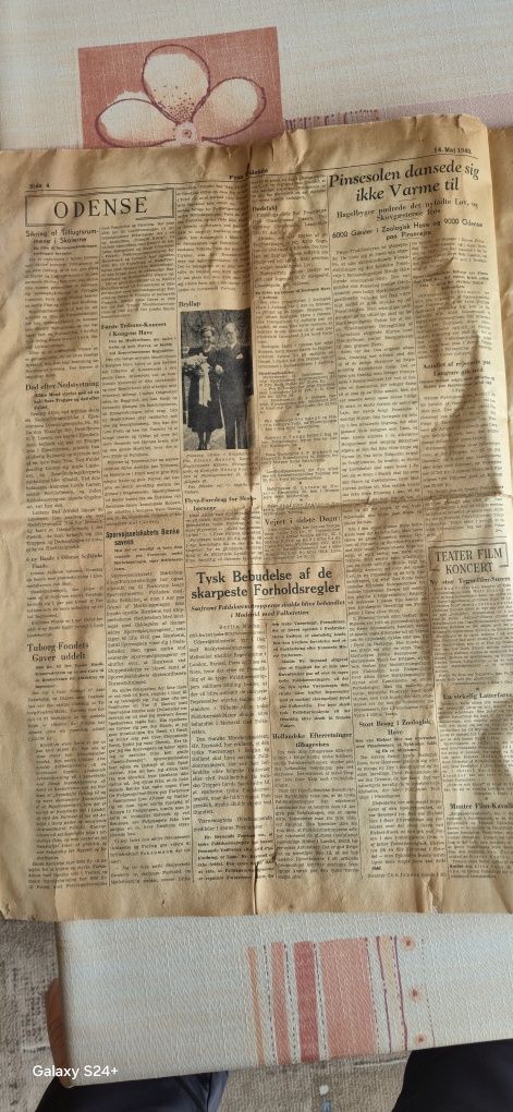 Gazeta z 1940 Dania