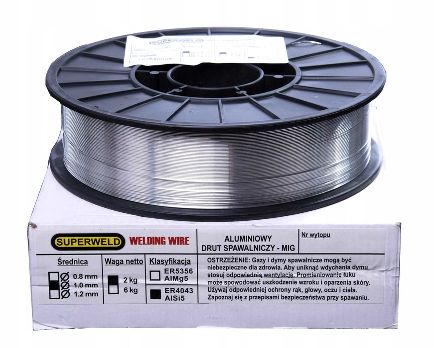 Drut spawalniczy MIG AlSi5 1,0mm 2kg ER4043 SUPERWELD Magnum