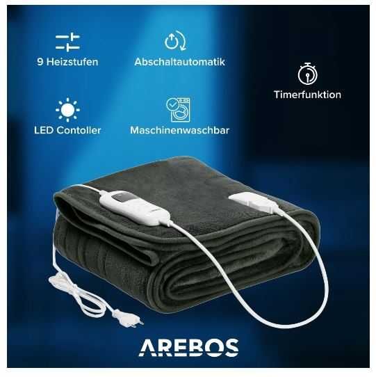 Koc ogrzewany elektrycznie 200x180 cm AREBOS