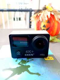 Action cam Eken h6s+ com comando e acessórios, como nova. GoPro