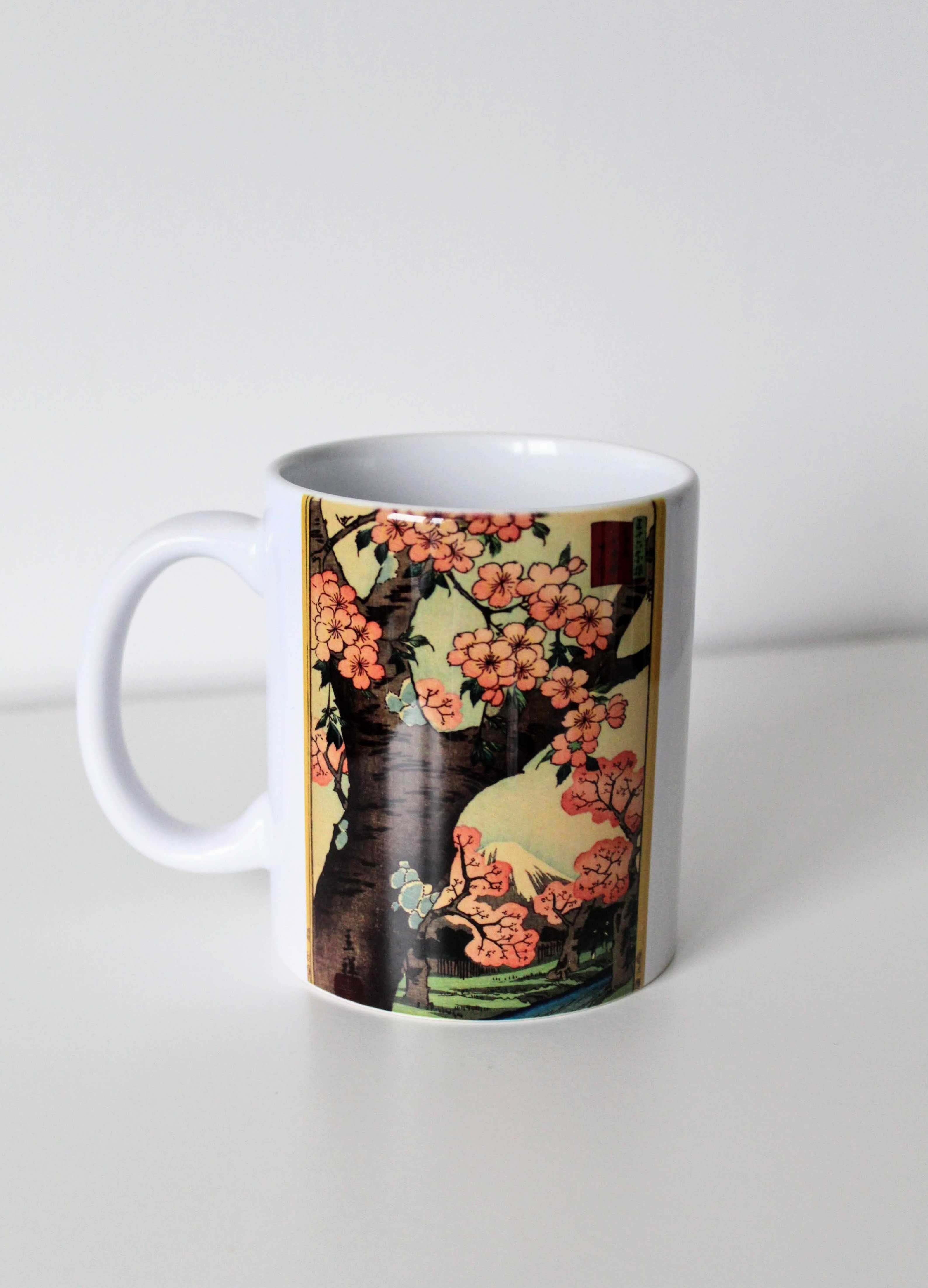 Kubek Kwitnąca wiśnia, japoński pejzaż, Hiroshige, 330ml