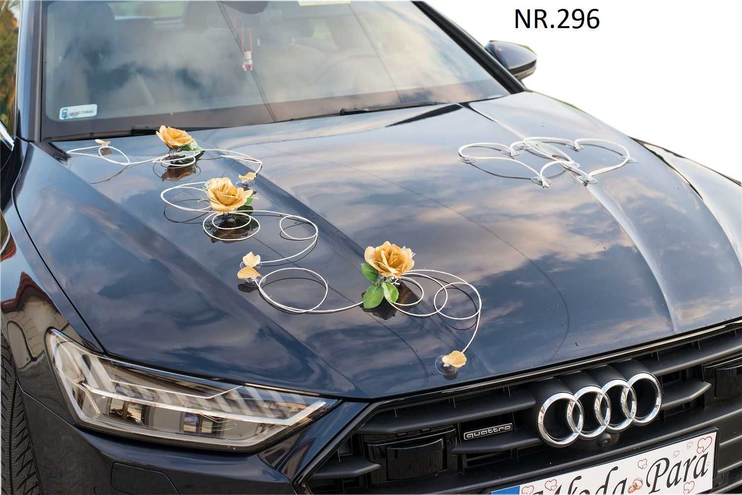 TYLKO U NAS Złote róże dekoracja na samochód ozdoba na auto Nr 296