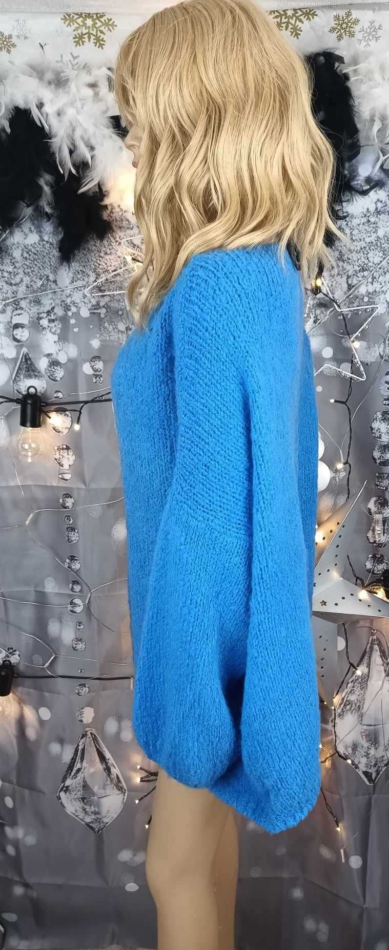 Sweter damski niebieski ciepły, miękki, The lulu