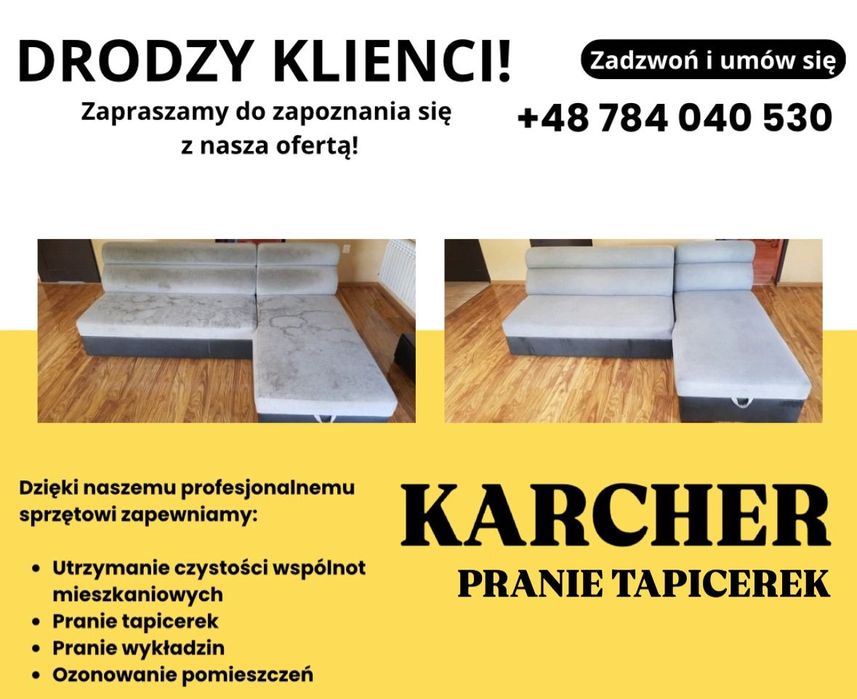 Karcher-Pranie Tapicerek -wykładzin Dywanów - Ozonowanie Pomieszczeń