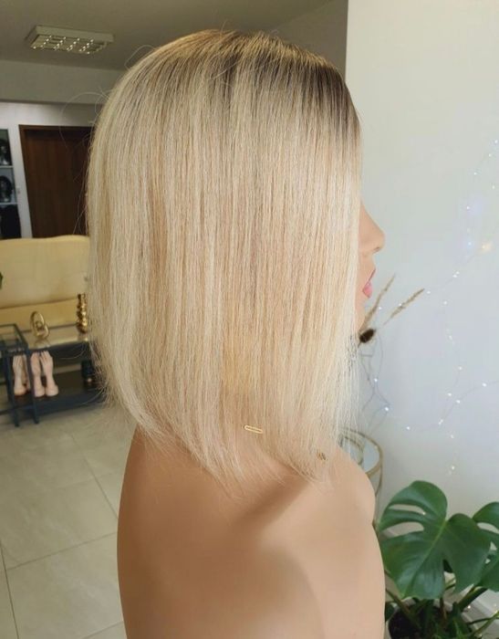 Tupet topper z włosów naturalnych w 100% blond odrost