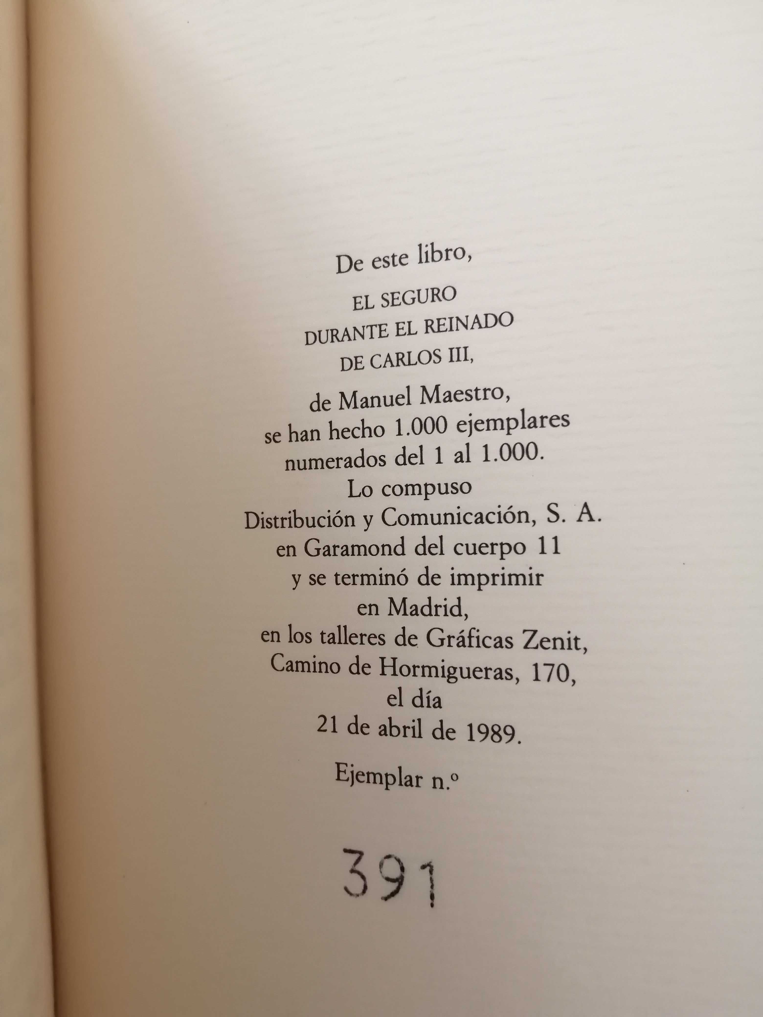 El Seguro Durante El Reinado de Carlos III (Manuel Maestro)