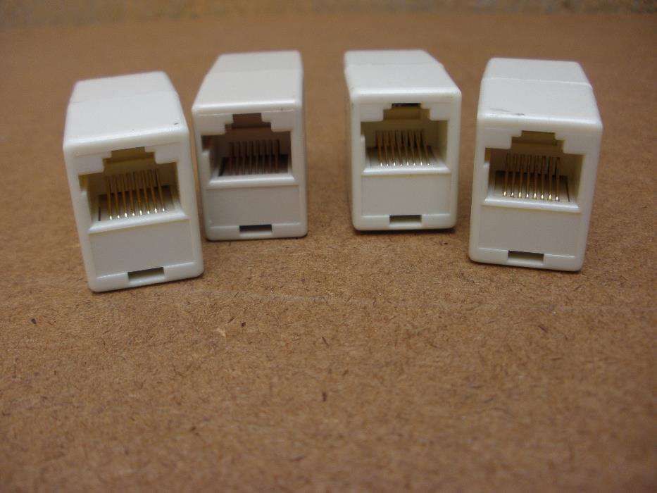 5 Uniões RJ45 - 8 VIAS - creme