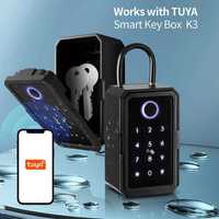 Tuya Digital Key Lock Box Weatherproof Outdoor Safe Wall Fingerprint