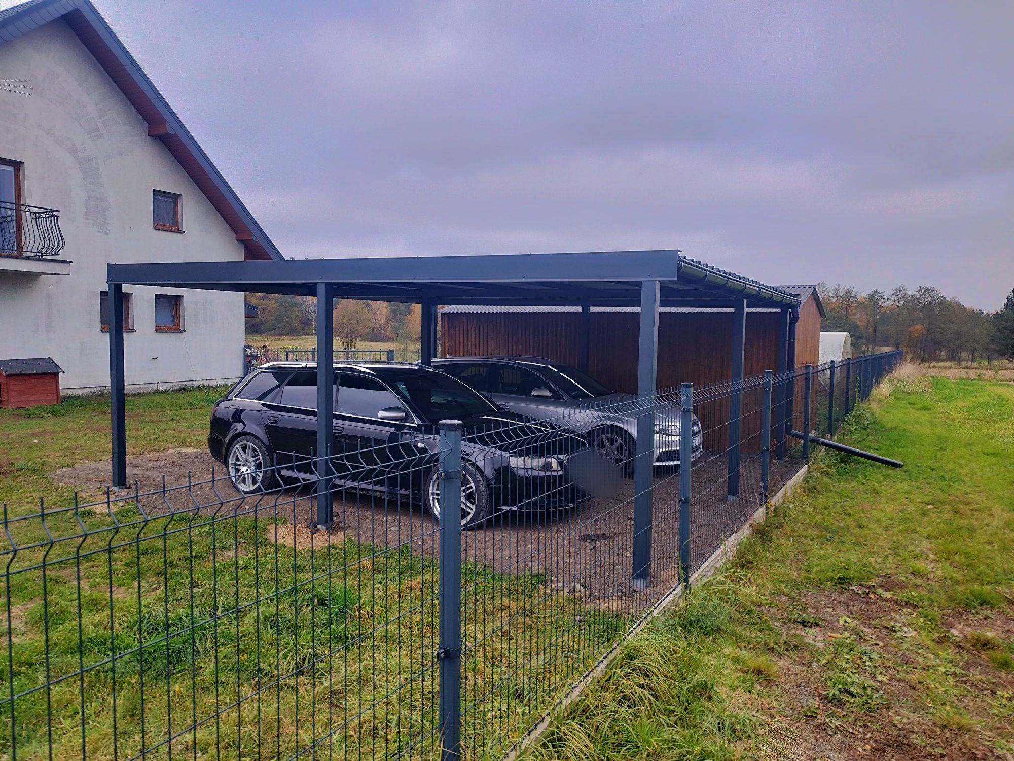 Wiata samochodowa, garażowa, carport dwustanowiskowa, 6x6 m