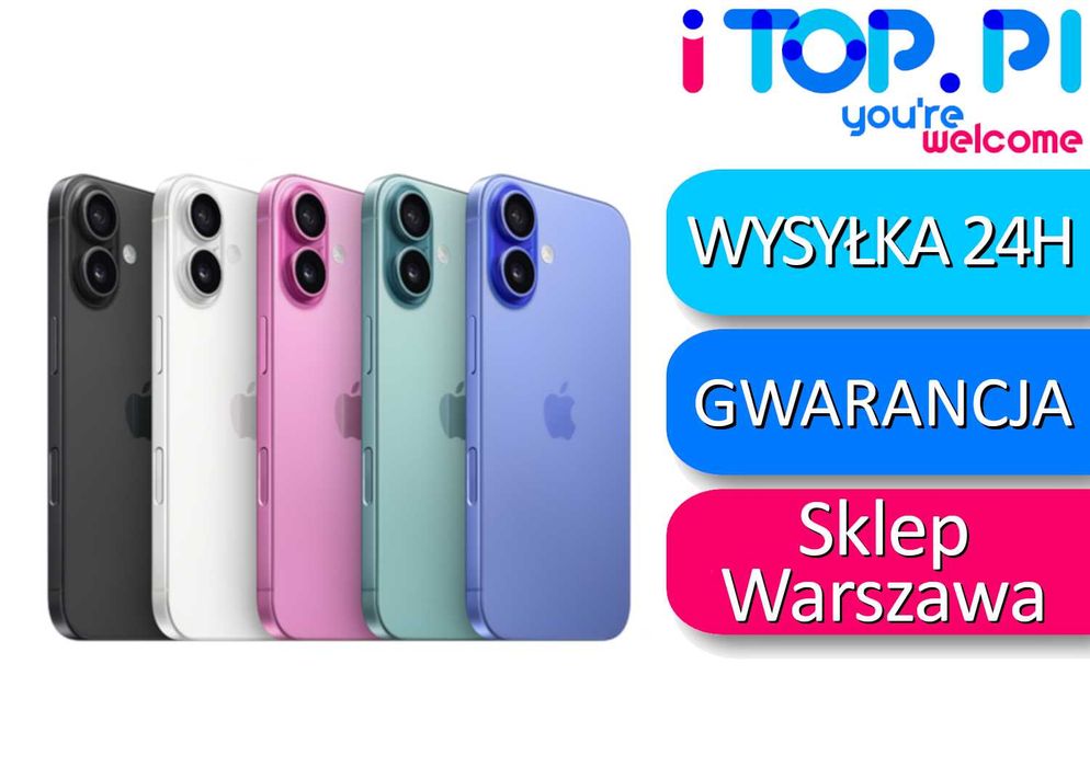 iPhone 16 128gb ESIM Różne Kolory - Sklep iTop Muranów Lokal 32