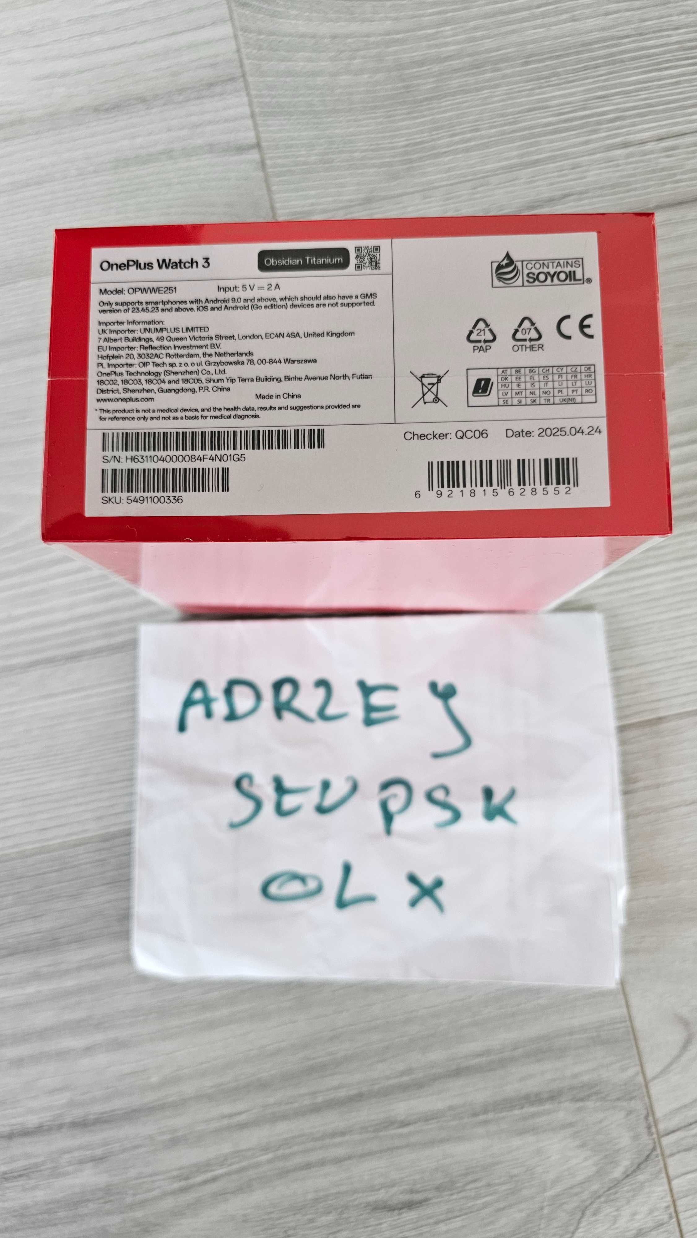 NOWY OnePlus Watch 3 czarny / obsidian titanium - zaplombowany oryg