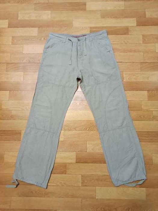 Брюки чоловічі світлого кольору, штани льон L