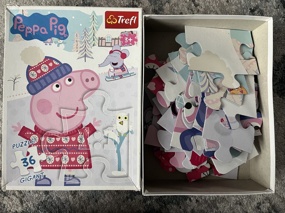książki i puzzle Świnka Peppa Pig magnesy