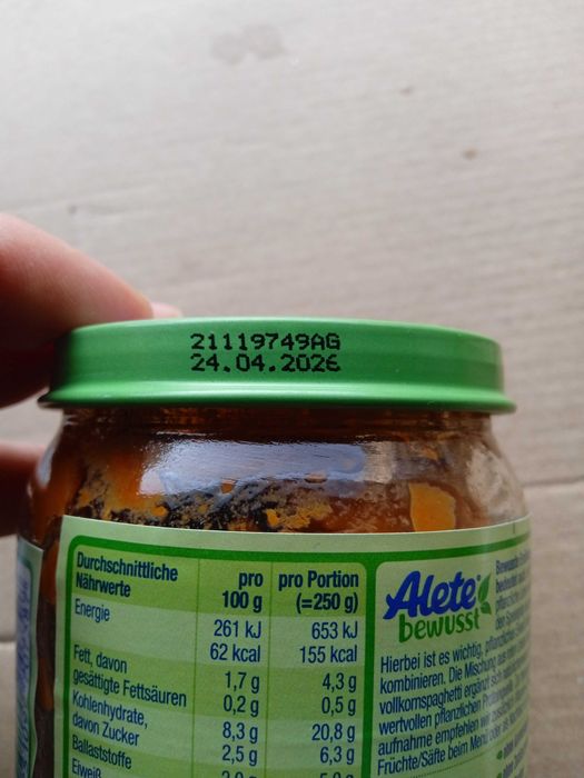 ALETE-HUMANA вечеря з 12 місяців 250 г макаронів, овочі, яловичина