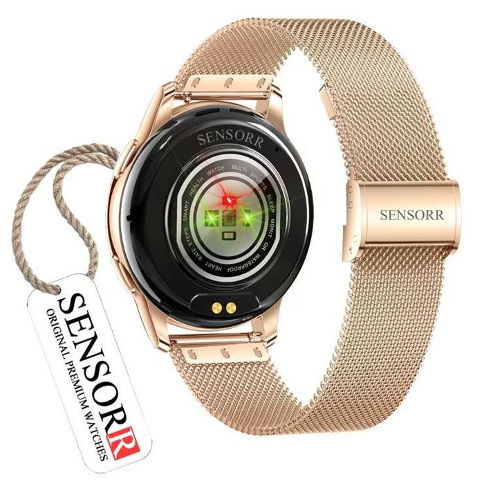 Czarny Zegarek Smartwatch Damski Rozmowy Ciśnienie Pulsometr Sen Kroki