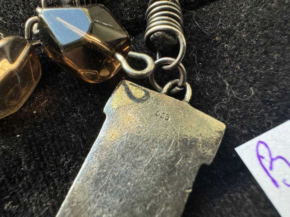 Кольє чокер кулони на шнурках - срібло