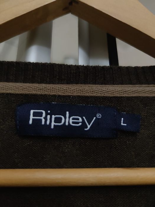 sweter sweterek męski Ripley L długi rękaw denim classic sport retro