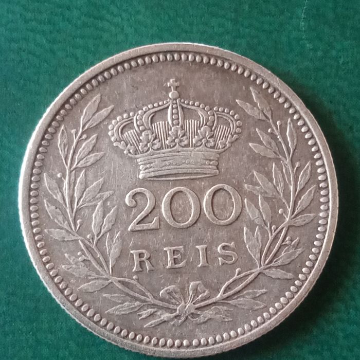 moeda de 200 reis prata