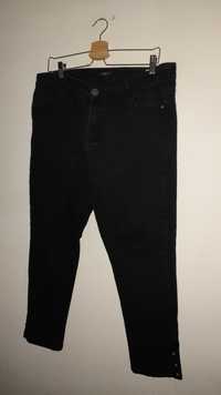 Czarne elastyczne jeansy rurki skinny z wysokim stanem 48