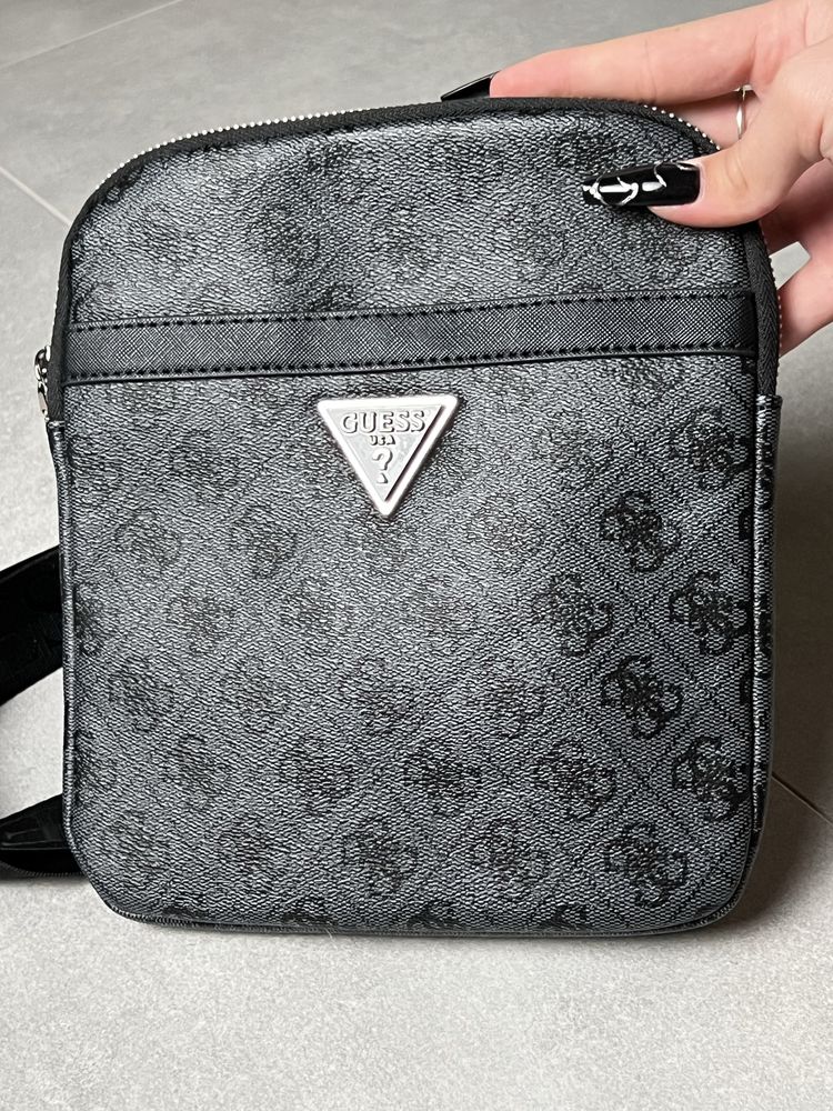 Сумка GUESS VEZZOLO SMART чорна якісна брендова чоловіча барсетка