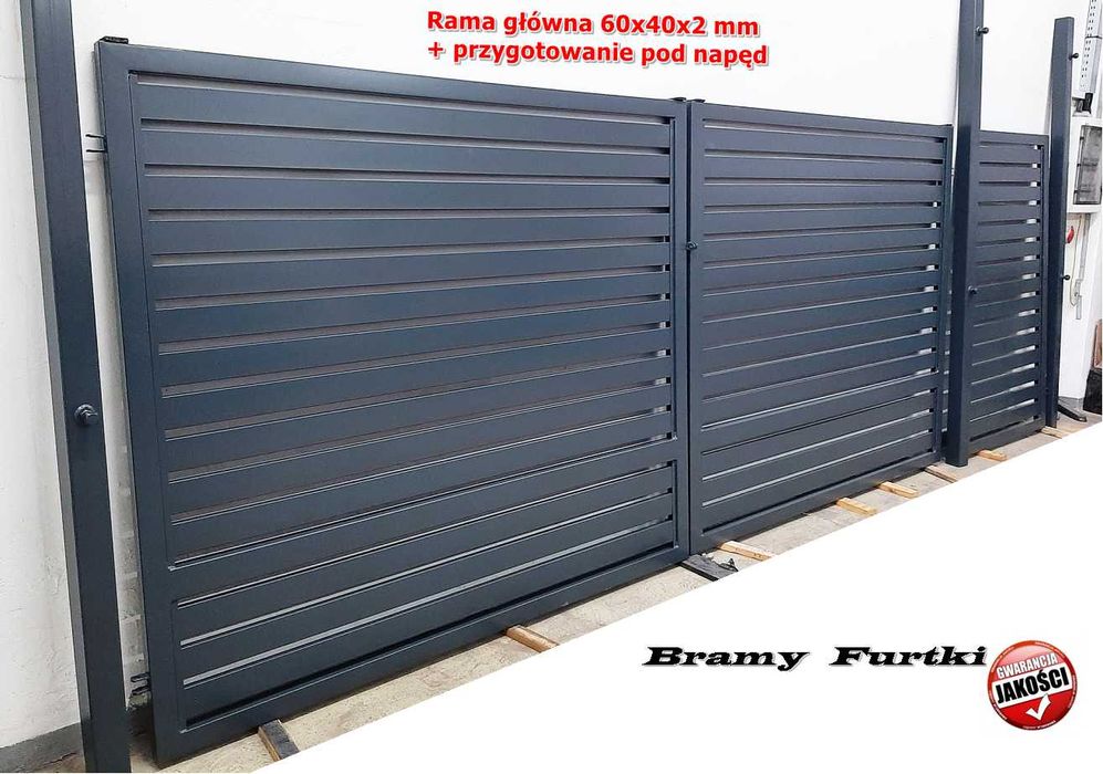 Kompletna brama palisadowa+ furtka palisadowa. Wysoka Jakość