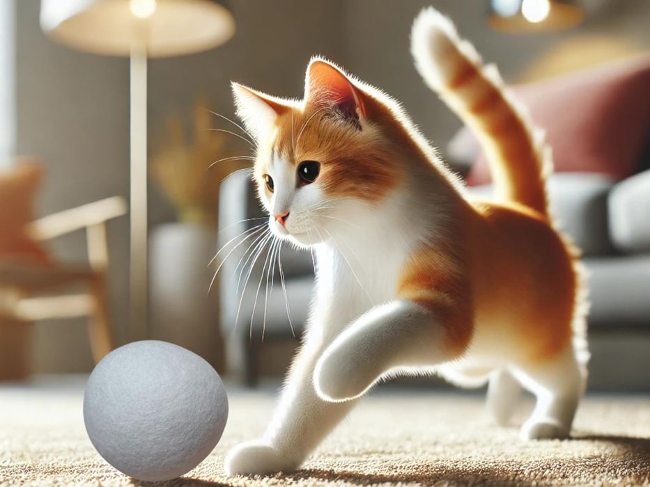 Kulki Wełniane dla Kota Zabawka 6 Szt Filcowe 38mm Ekologiczne Białe