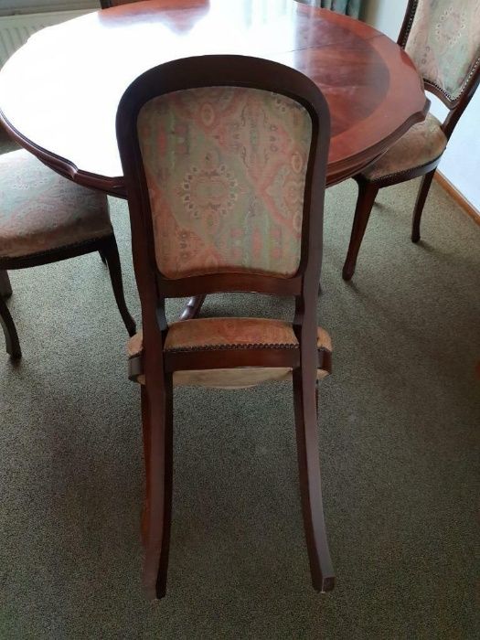 Stół orzech + 4 krzesła TANIO!!!queen ann, barok, ludwik