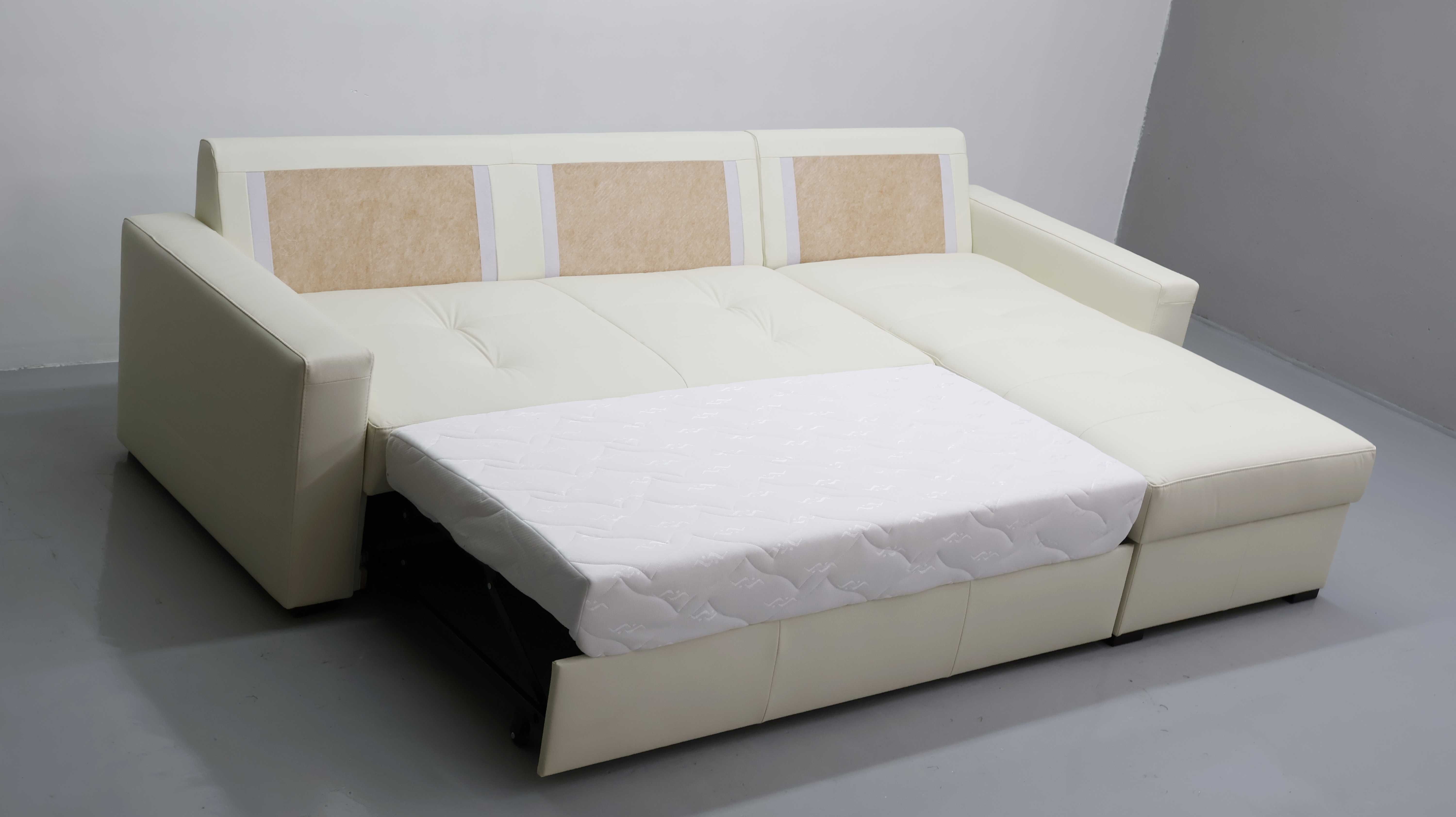 FAB skóra naturalna narożnik z funkcja spania 1018 rogówka kanapa sofa